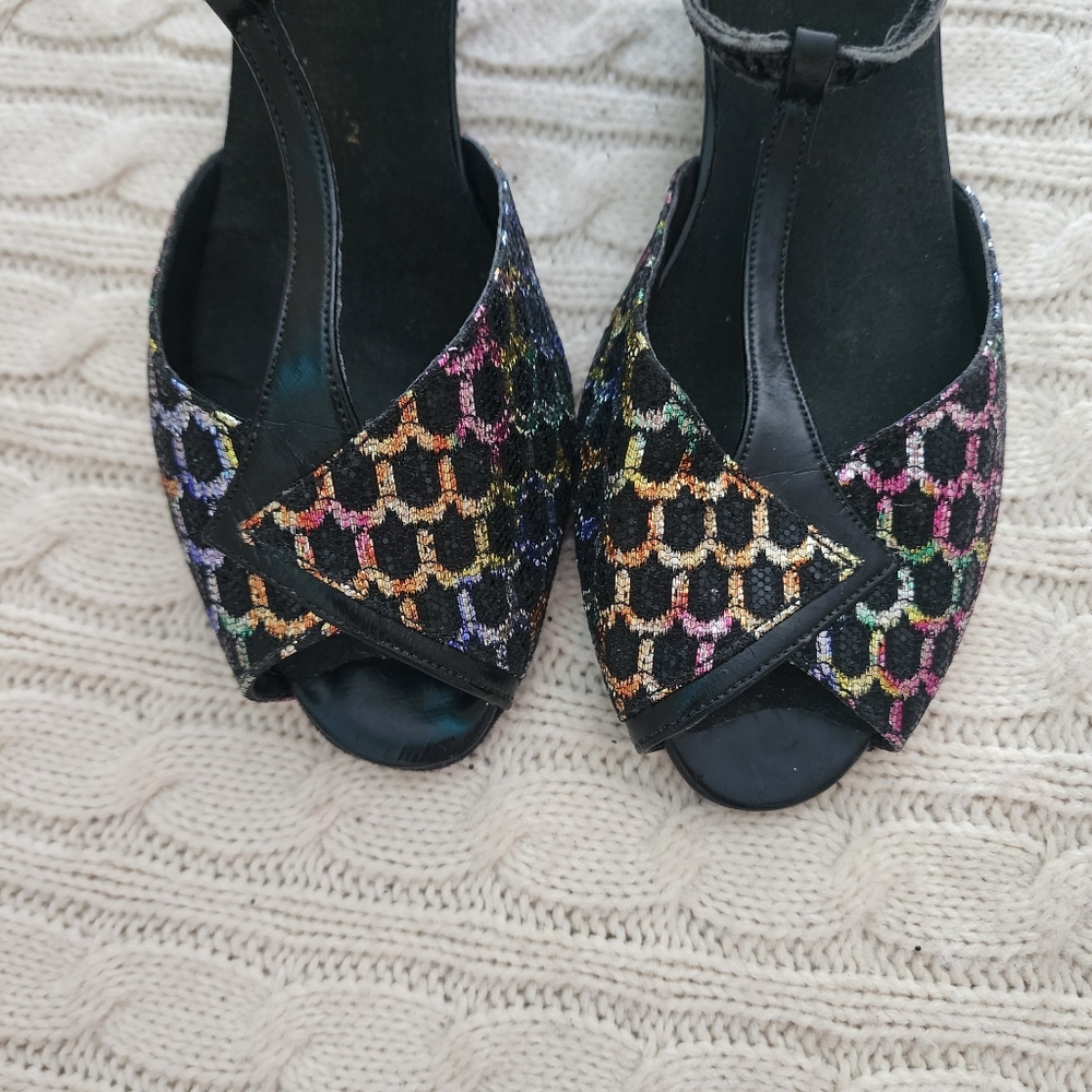 Latini Dance Multicolor Women's Low Hels.UK By Skilled Craftsmen Designed . - Picture 6 of 8